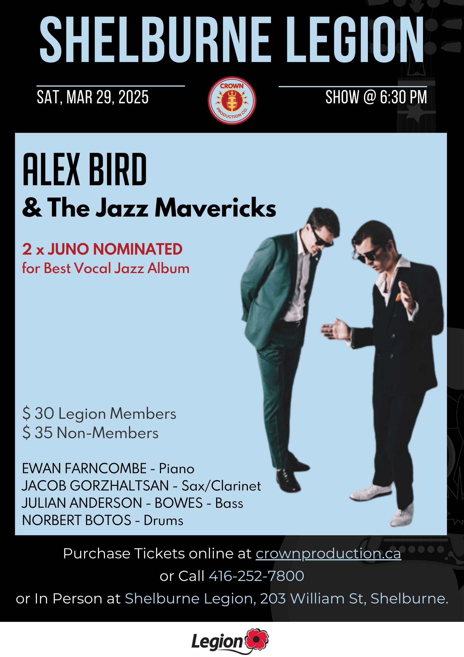 Crown Production Co presents Alex Bird and the Jazz Mavericks